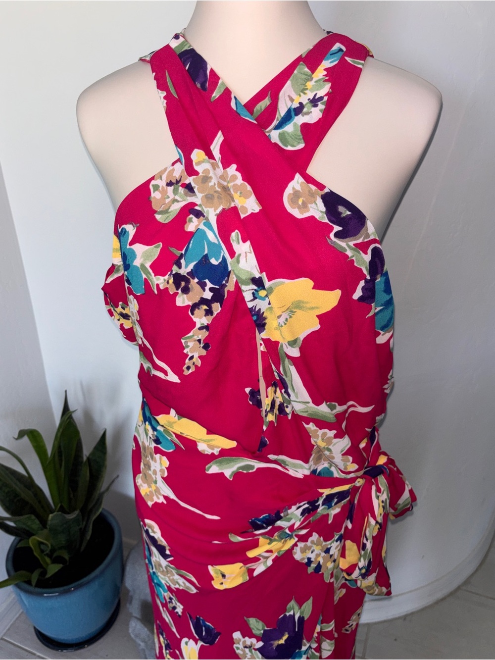 NWT Lauren Ralph Lauren Floral Georgette Halter Maxi Dress - Picture 3 of 8